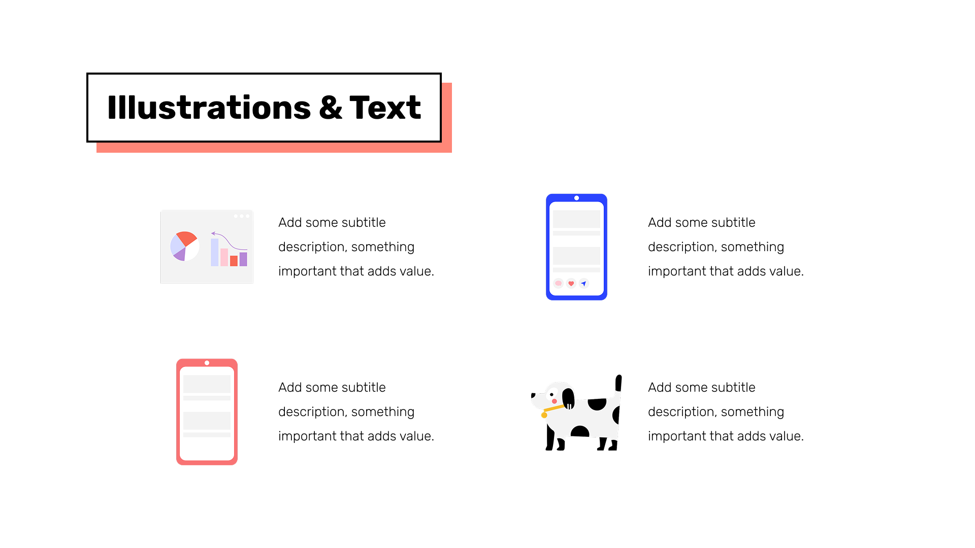 Character illustrations in a presentation layout