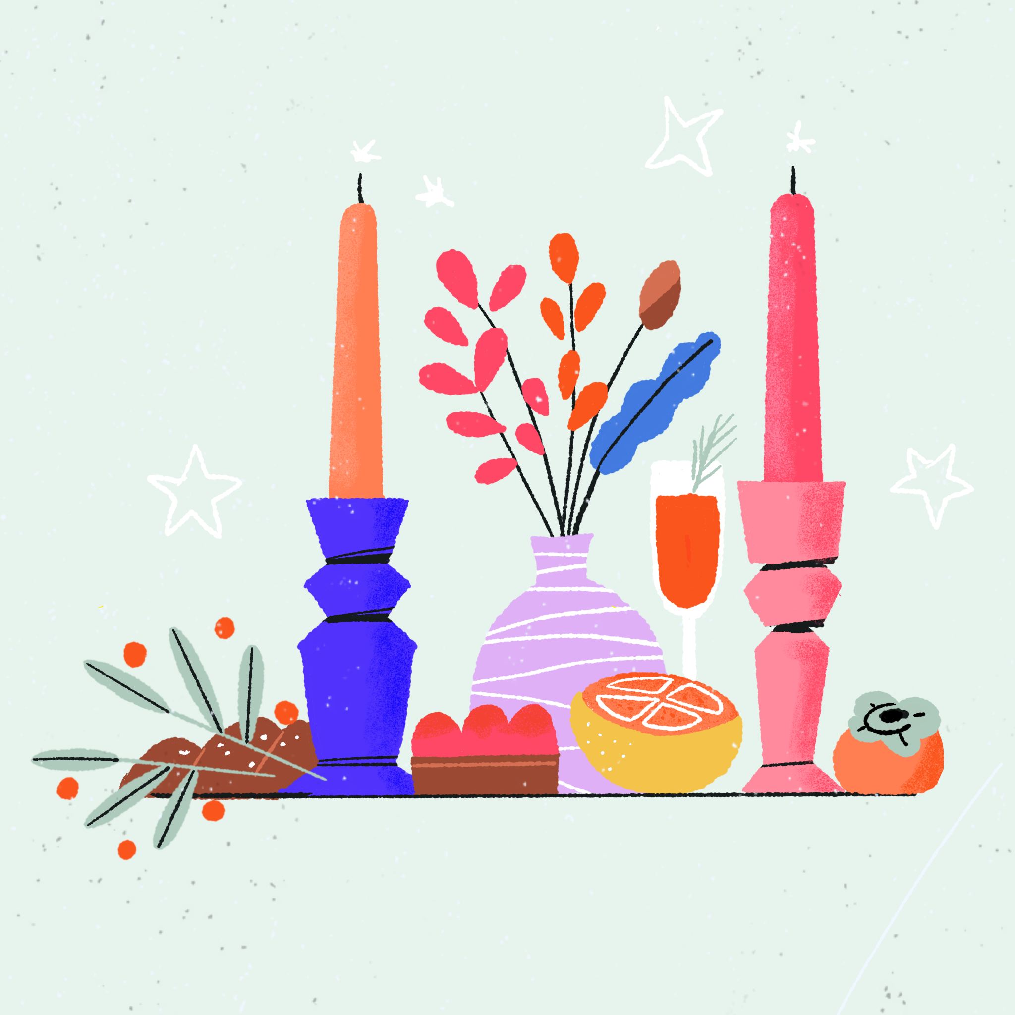 Winter Still Life — illustration print